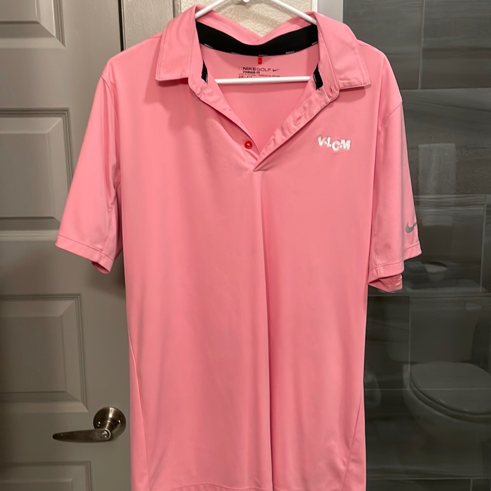 Pink Nike Golf Dri- fit polo w/ Volcom embroidery